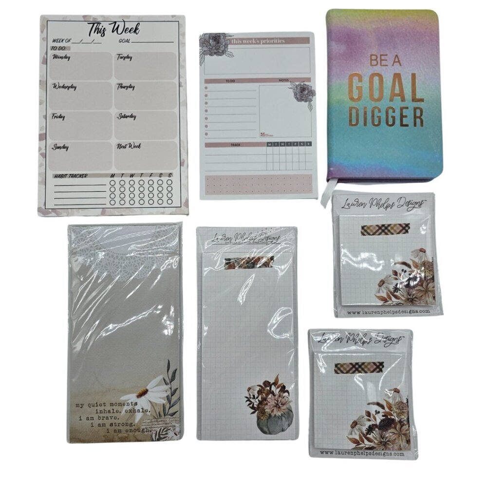 Stationary Bundle, 7 pieces - Notepads, Sticky Notes, Note Book